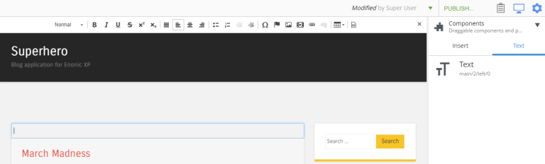 component types text insert