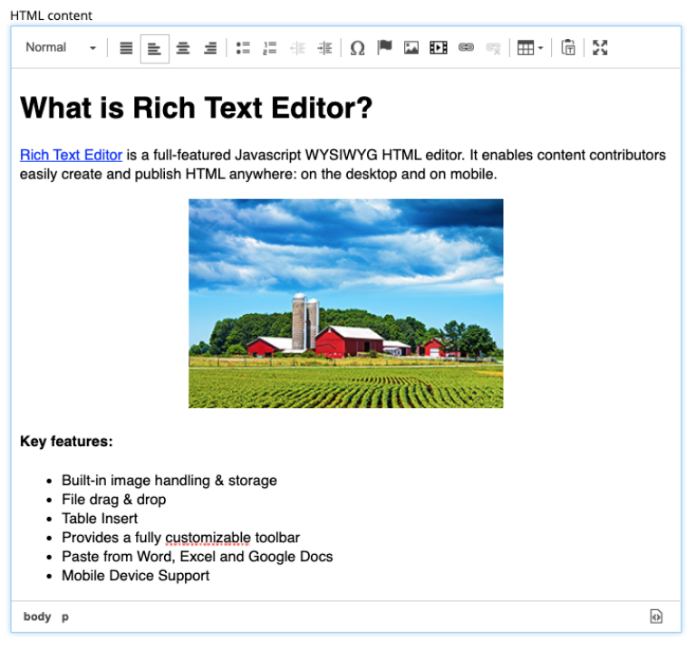 Rich Text Editor