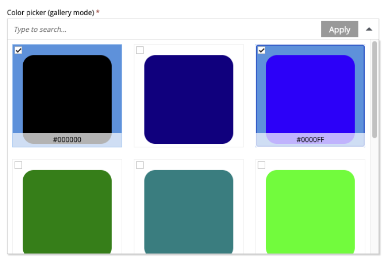 Custom Selector in gallery mode