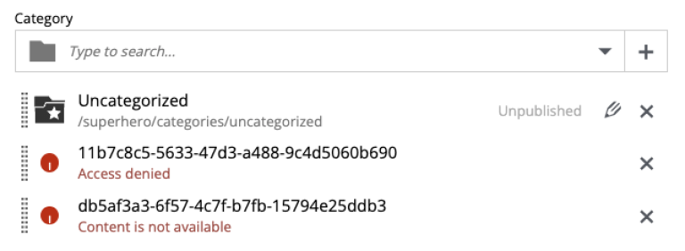 Missing selected items
