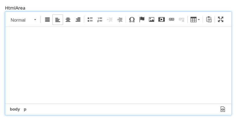 A text input field with a tools ribbon just above.