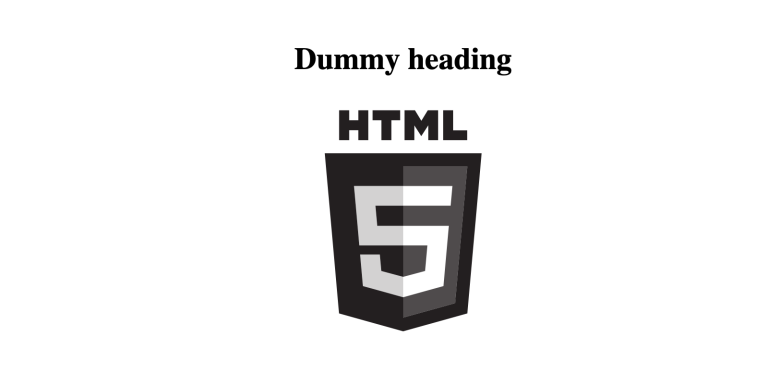 Screenshot of template showing dummy heading and html5 logo