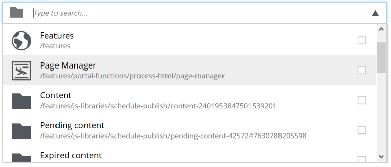 An input box with a dropdown options below it