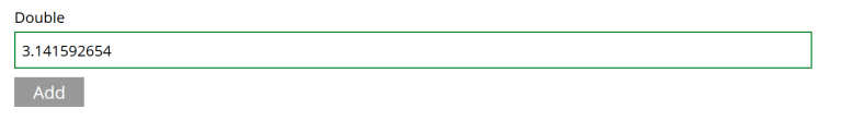 An inpt field with a lot of decimal numbers
