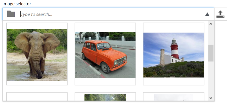 Input box with a grid of images to select below it
