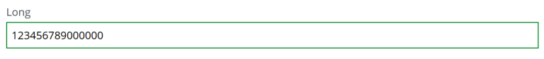Number input showing a large number