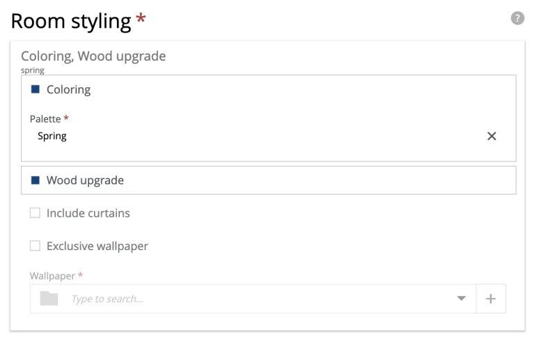 Form showing four options