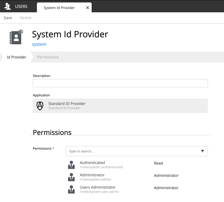 Setting up an ID provider from the Users admin tool