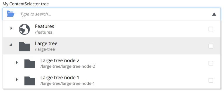 Input box with a dropdown with a tree structure