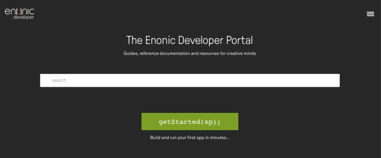 Screenshot of the new developer portal