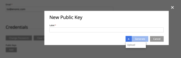 Upload or generate keys