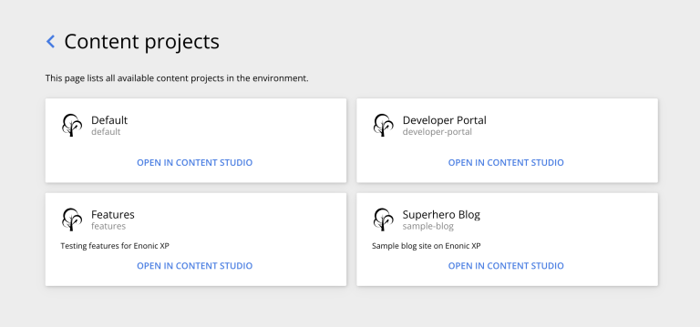 SDK Welcome page projects