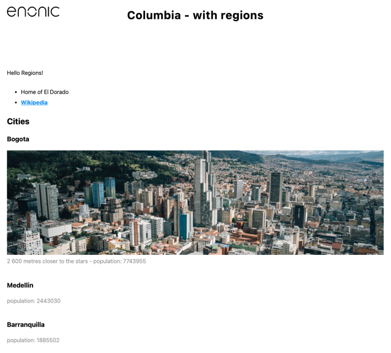 Page template with static CSS