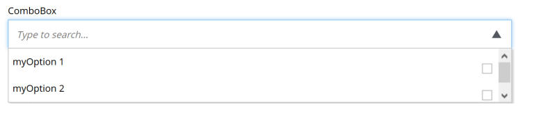 A standard select list / dropdown list / combo box input type with a few visible dummy options.