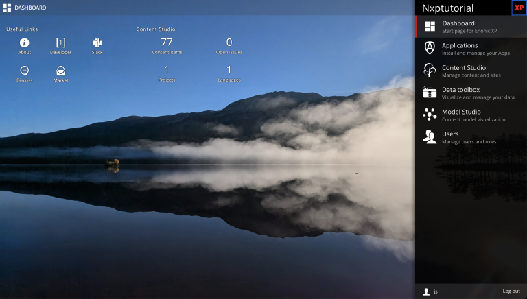 The XP admin dashboard