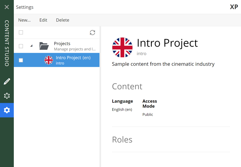 content studio settings