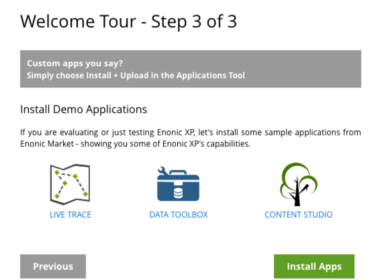 Image showing the last step of XP tour - Install apps