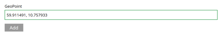 A text line input with coordinates.