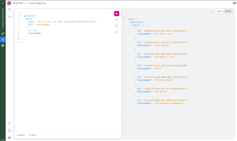 content studio basic query