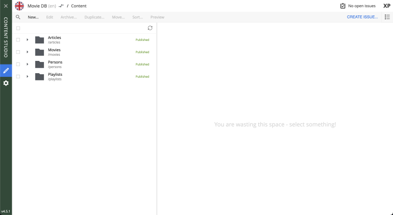Movie DB in Content Studio content studio moviedb